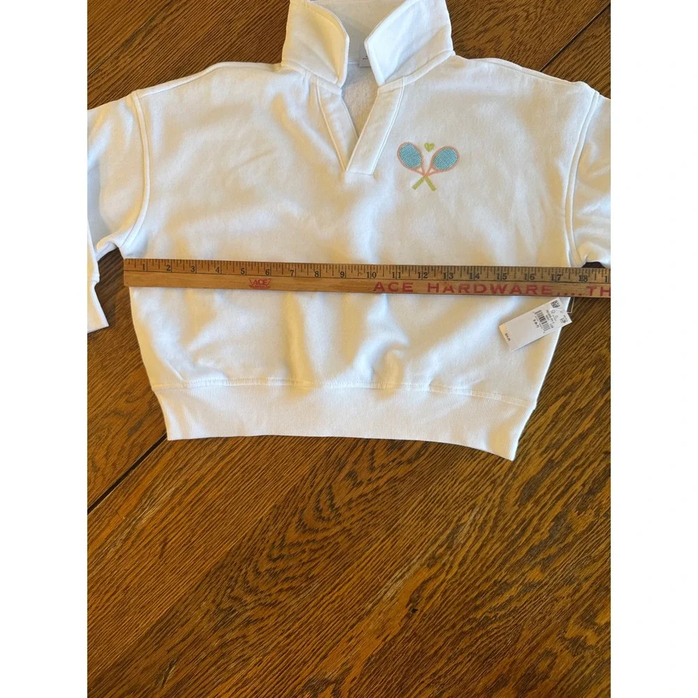 NWT Old Navy Girls Tennis Crop Sweatshirt Girls Size‎ 6-7